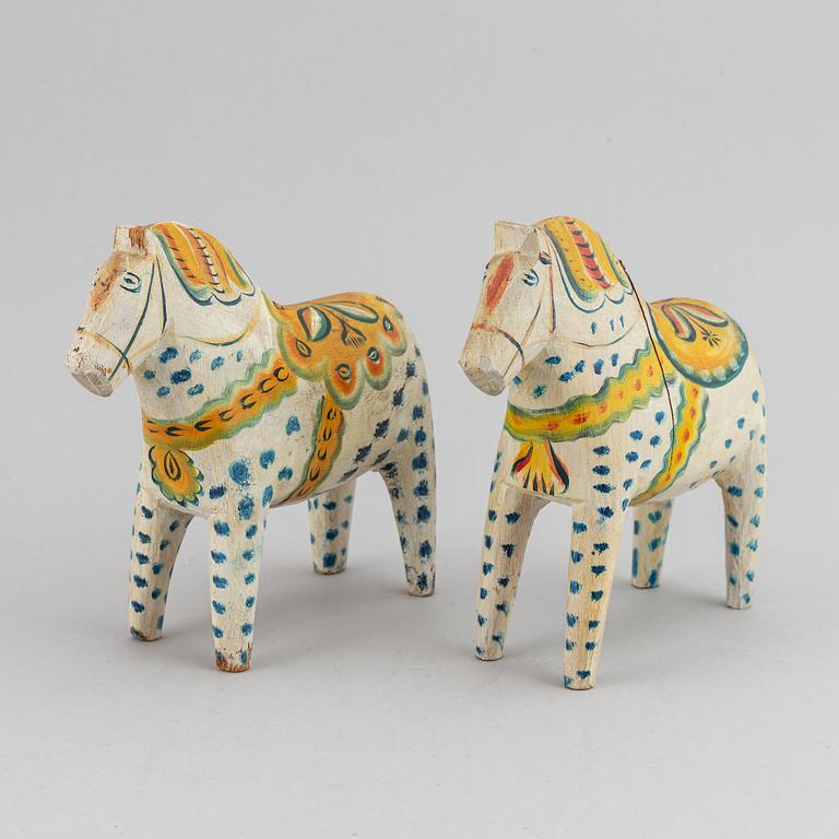 Two 20th century painted wooden horses.