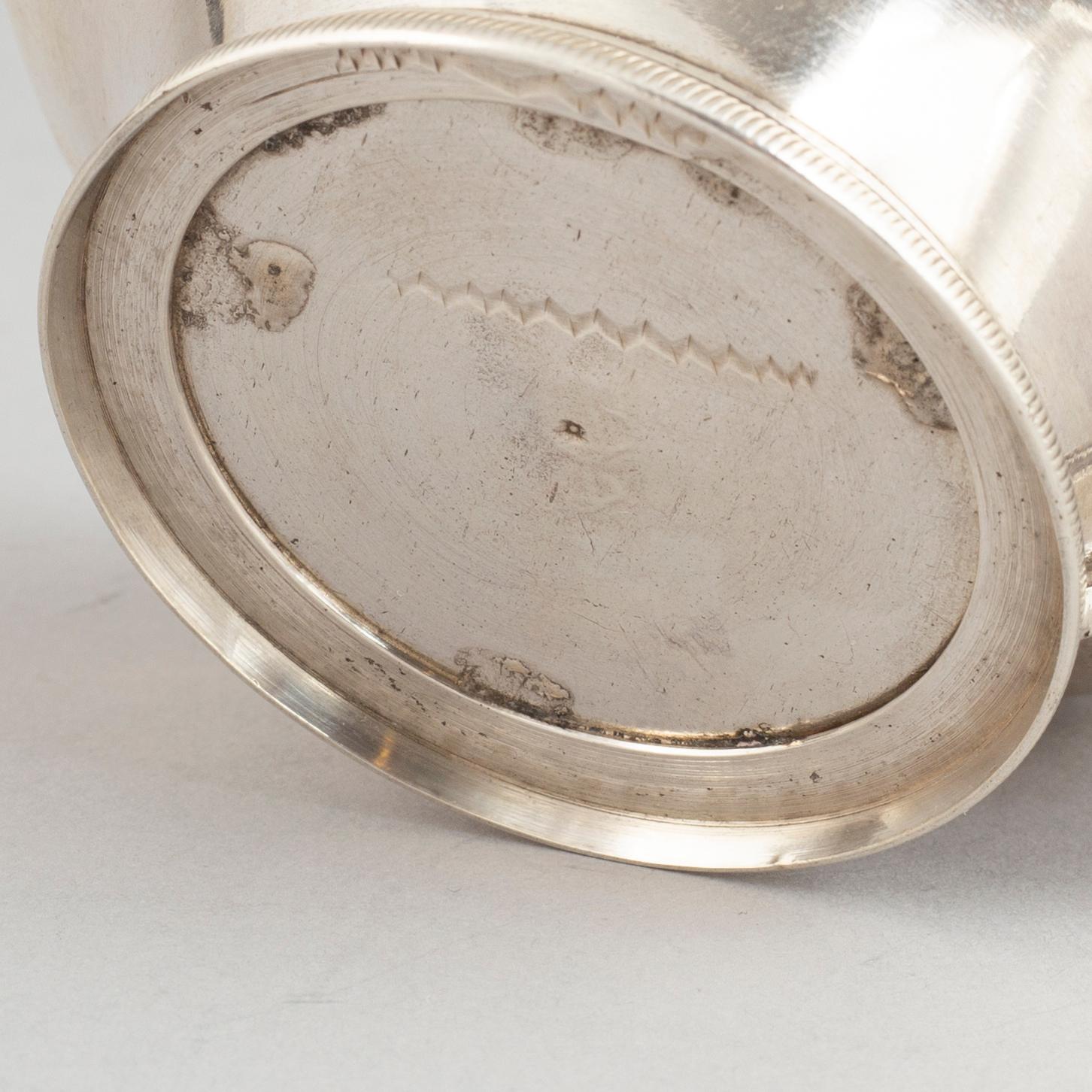 A Turkish silver sarf and cup, 18-19th century and 19-20th century.