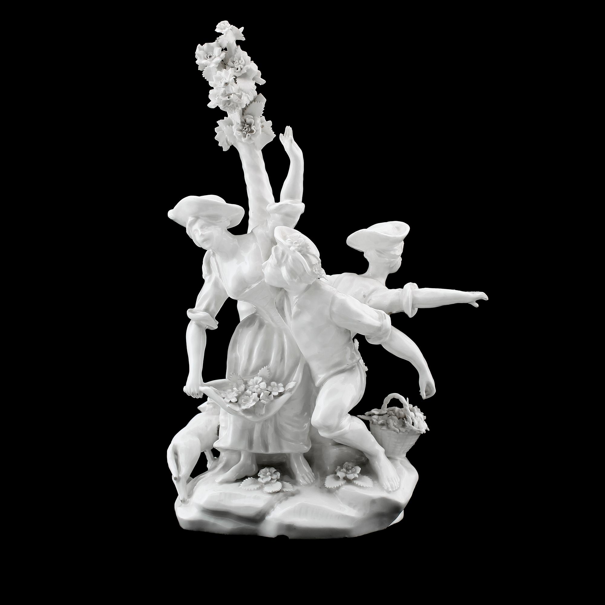 FIGURGRUPP, porslin, sannolikt 1700-tal.