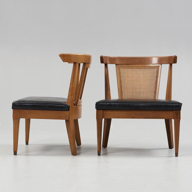 A pair of  John Lubberts and Lambert Mulder mahogany lounge chairs for the Tomlinson Sophisticate Line, USA 1950's.