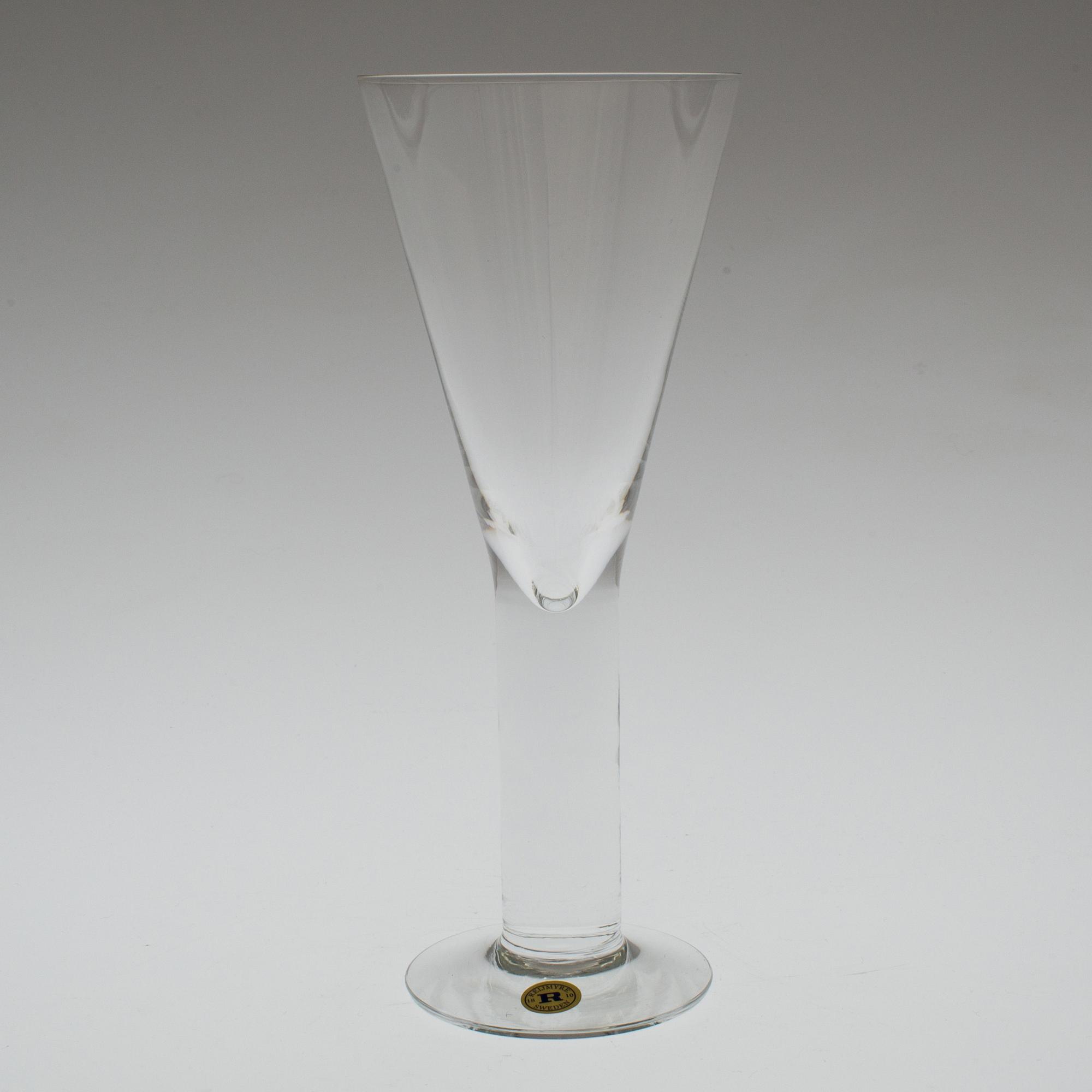 VINGLAS, 12 st, "Basic", Margareta Hennix, Reijmyre Glasbruk.