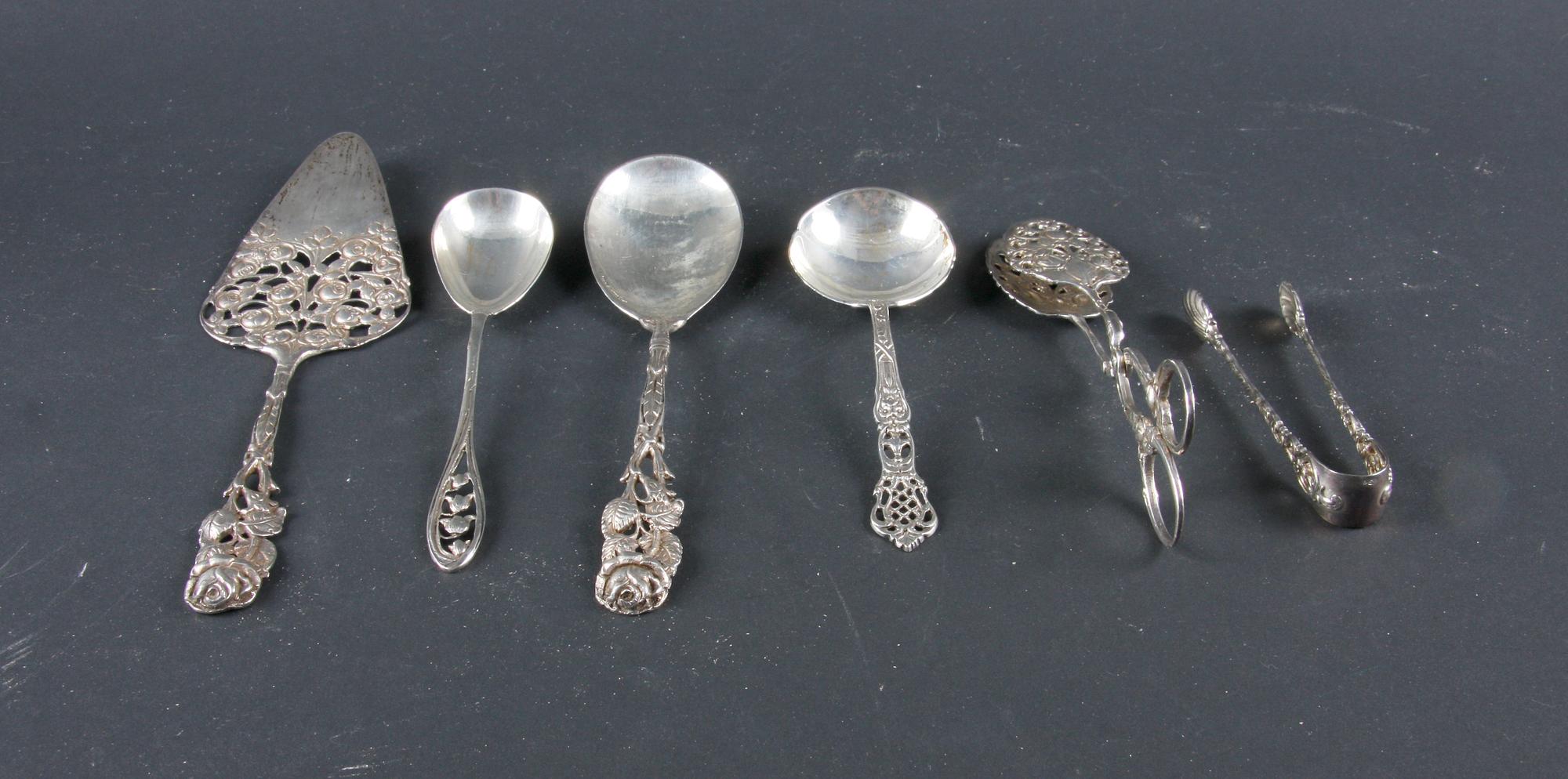 PARTI BESTICK, 6 delar. Silver, importstämplar mm.