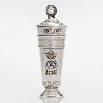 Pokal, silver, 25-års jubileumsseglats 1888-1913, oidentifierad mästare, S:t Petersburg kring 1910.