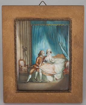 MINIATYR, gouache, Mellaneuropa, sign. Boilly, 1900-tal.