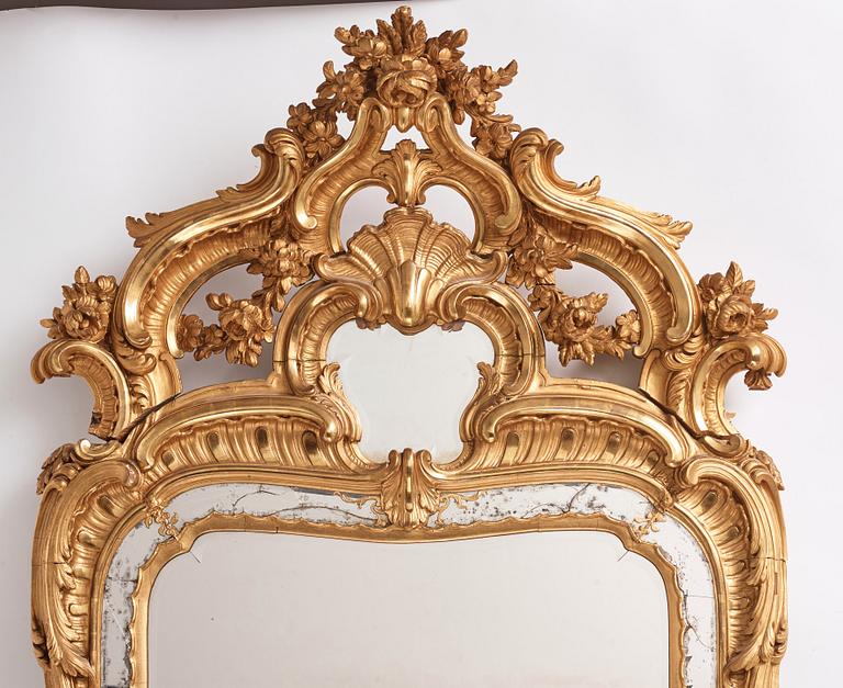 A Swedish Rococo mirror, second part of the 18th century.