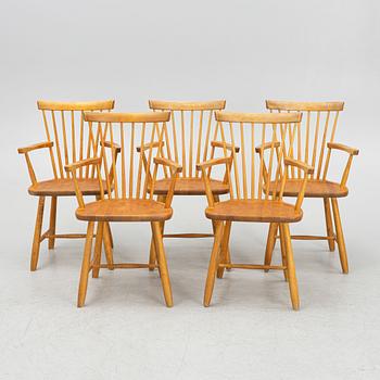 Carl Malmsten, five "Lilla Åland" armchairs, Stolab, Sweden, 1999.
