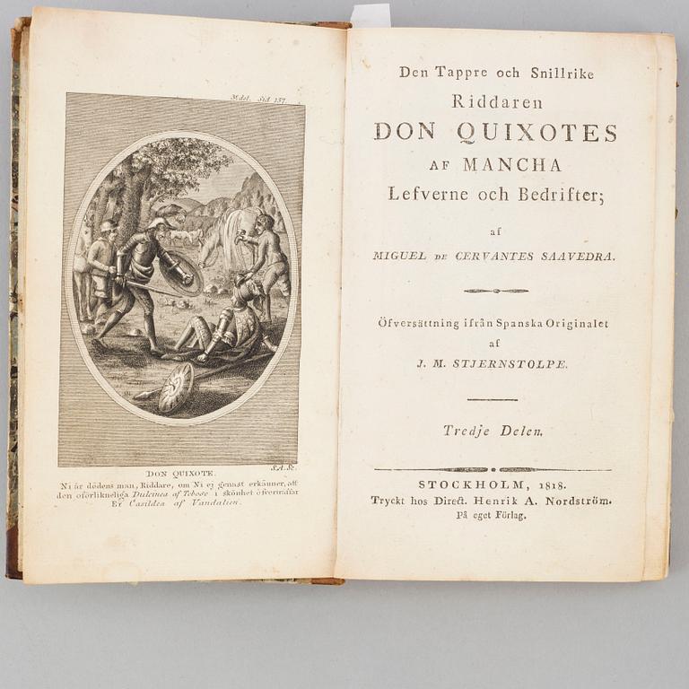 BÖCKER, 4 volymer. Första svenska översättningen av Don Quixote.