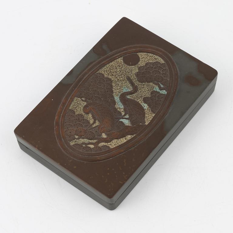 A Chinese inkstone with cover, Qingdynasty.