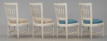 Four late Gustavian circa 1800 chairs.