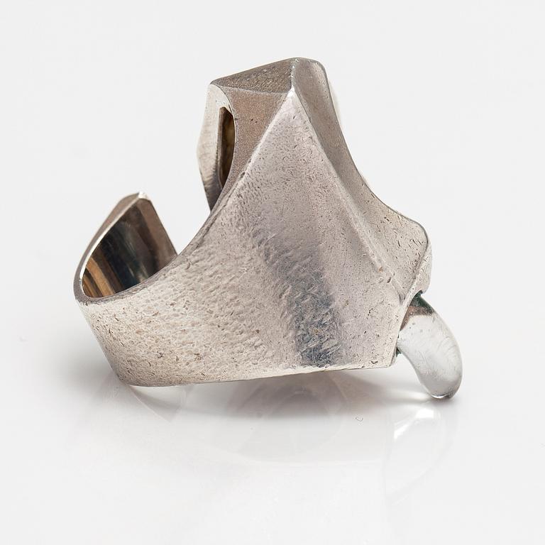 Björn Weckström, "Creature's eye", a sterling silver and acrylic ring. Lapponia 1974.