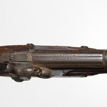 A apir of percussion pistols, signed David Bars, Stockholm (1686-1759),