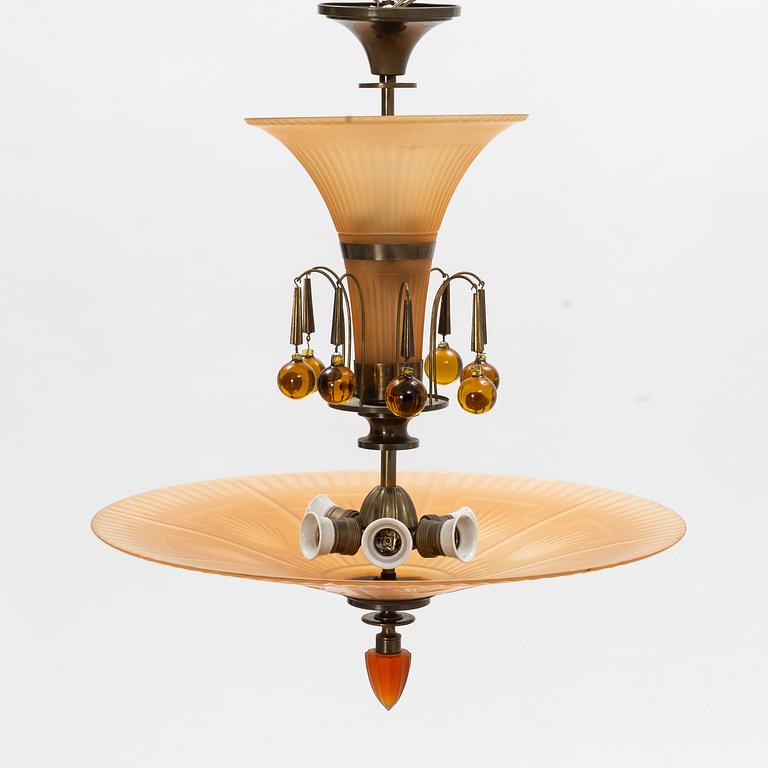 Harald Notini, taklampa, modell "6658", Arvid Böhlmarks Lampfabrik, 1930-tal.