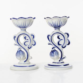 Arthur Percy, a pair of candlesticks, Gefle Upsala Ekeby.