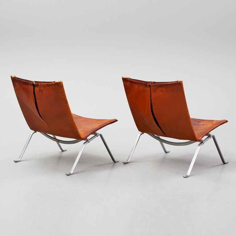 Poul Kjaerholm, a pair of 'PK 22' lounge chairs, E Kold Christensen, Denmark.