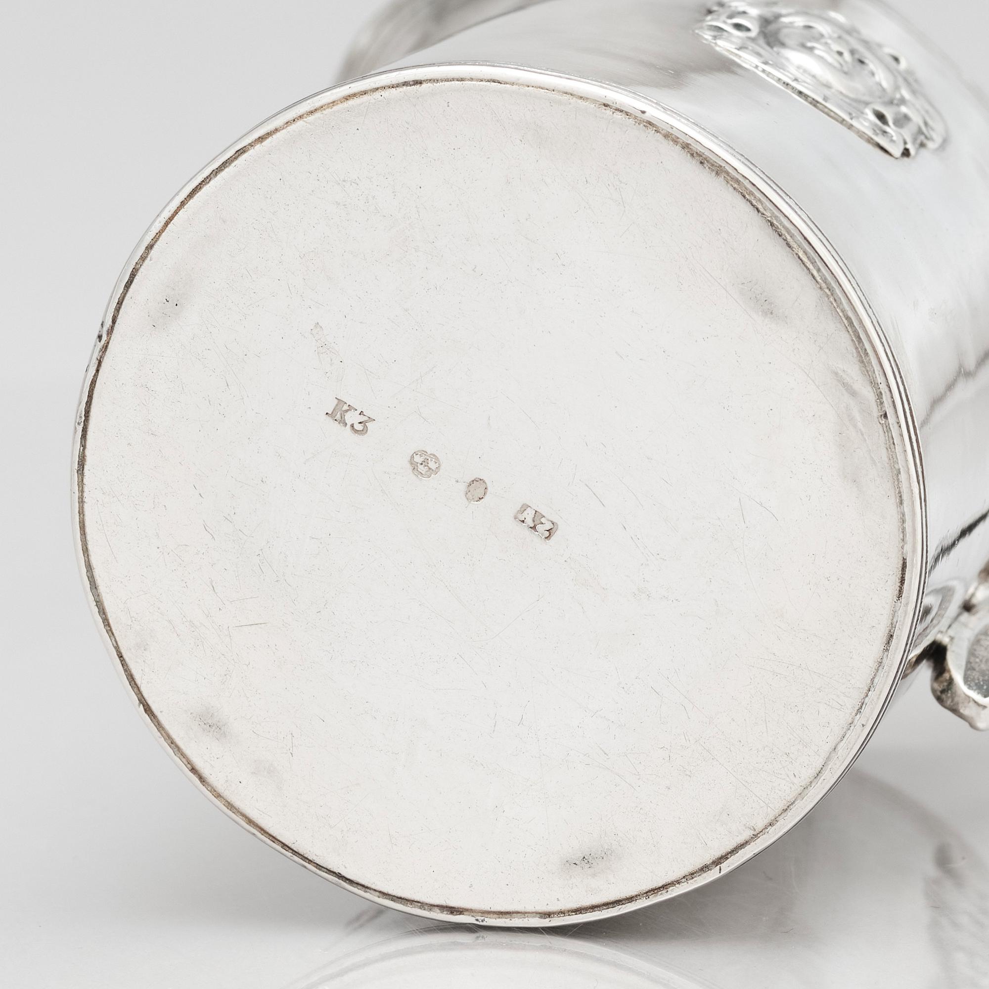 A Swedish 19th Century parcel-gilt silver cream-jug, mark of Adolf Zethelius, Stockholm 1816.