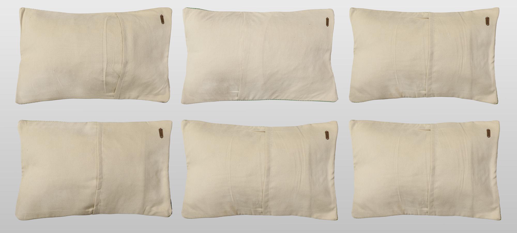 Cushion covers, 6 pcs, hand-embroidered Kelim.