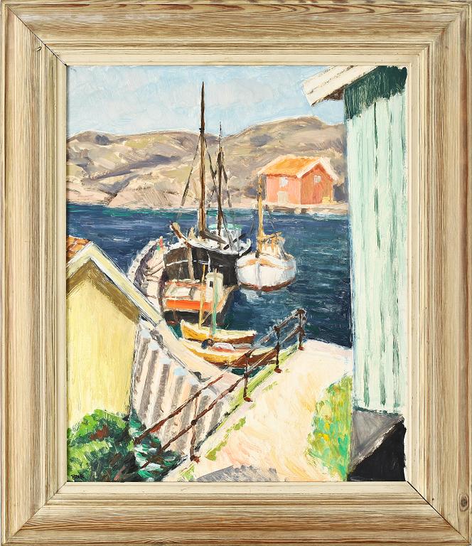 ÅKE BROVIK, olja på pannå, sign.
