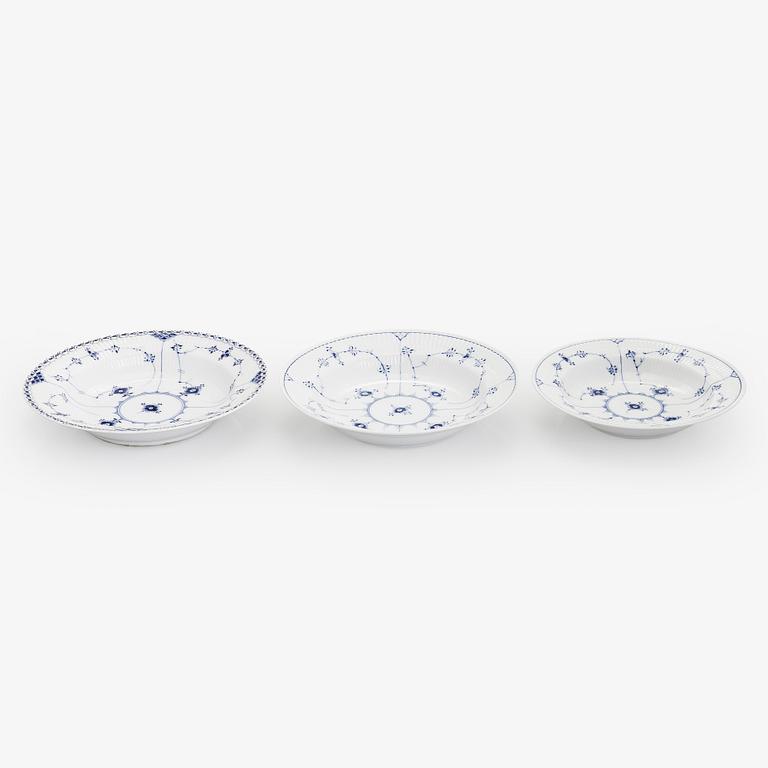 An 8-piece porcelain "Musselmalet", Royal Copenhagen, Denmark.
