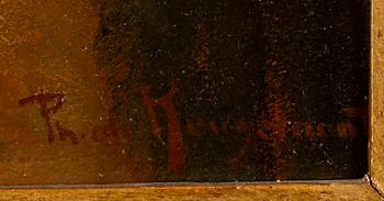 PHILIPPE DE ROUGEMONT, olja på pannå, signerad.
