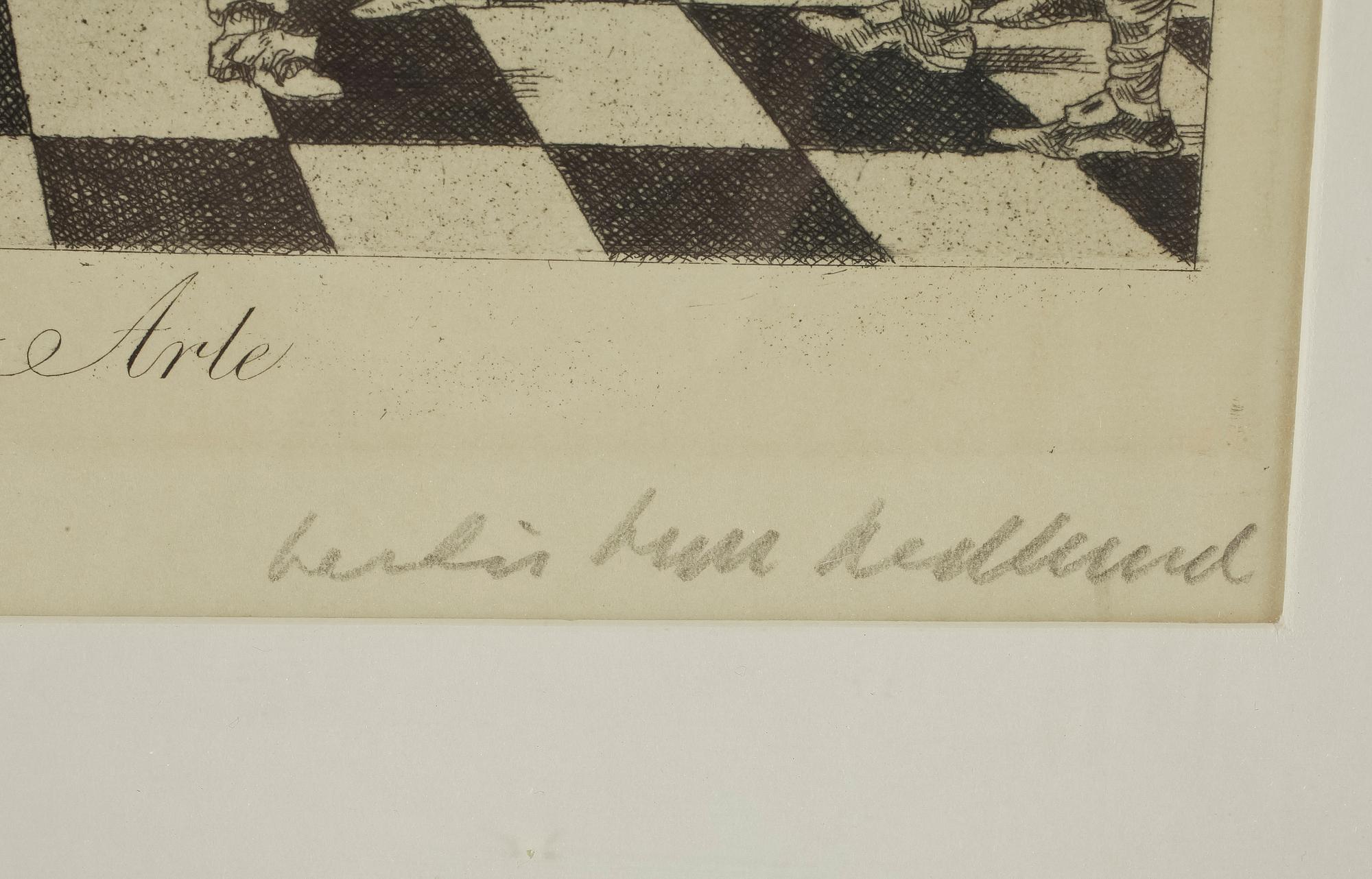 BERTIL BULL HEDLUND, etsning, signerad.