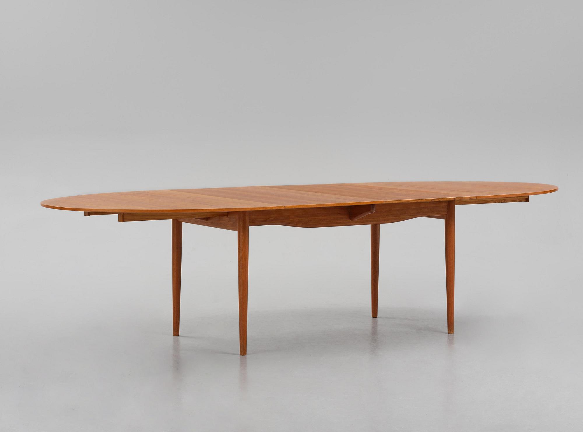 Finn Juhl, a teak dining table, Niels Vodder, Denmark, 1960s.