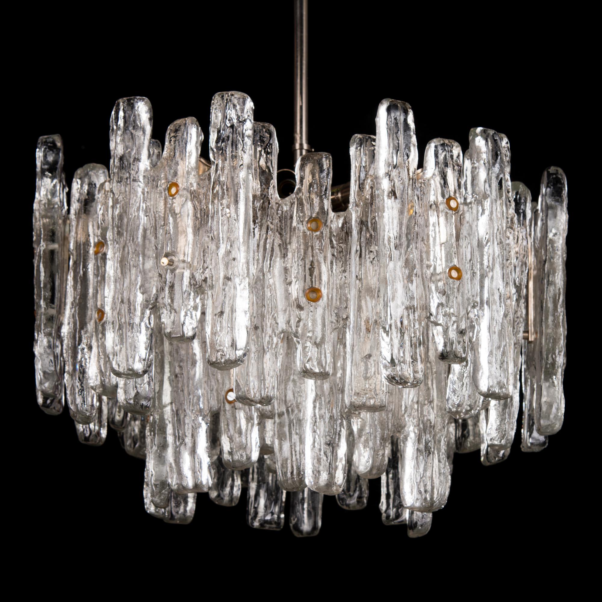 TAKLAMPA, "Ice block chandelier", J.T Design, Kalmar, Österrike, 1960-tal.