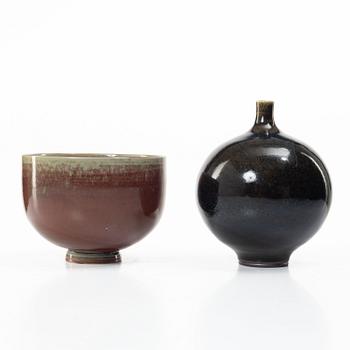 Berndt Friberg, a vase and a bowl, Gustavsberg Studio.