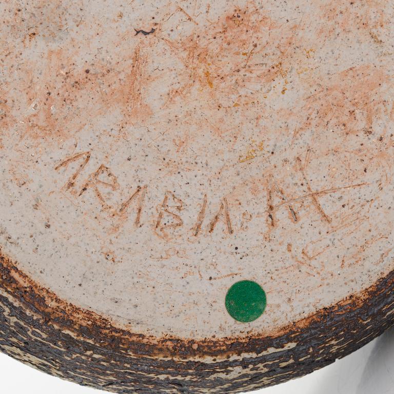 Annikki Hovisaari, stoneware pot signed  AH Arabia.