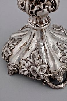 SKÅL PÅ FOT, silver, nyrokoko, Per Fredrik Palmgren, Stockholm 1860. Vikt ca 435 gram.