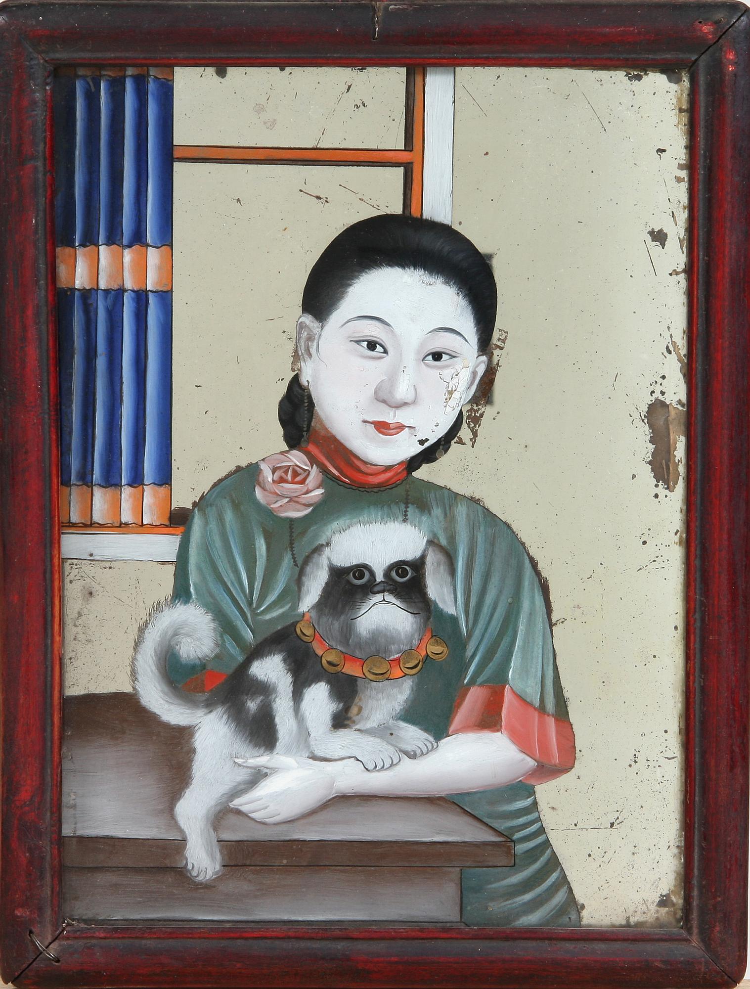 SPEGELMÅLNINGAR, ett par, Kina, 1800/1900-tal.