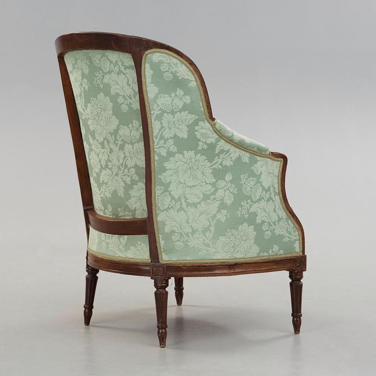 BERGERE, av Carl Fredrik Flodin (stolmakare i Stockholm 1776-92). Gustaviansk.