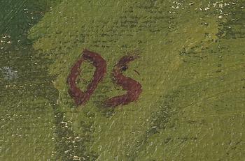 OLLE SKAGERFORS, olja på pannå, monogramsignerad.
