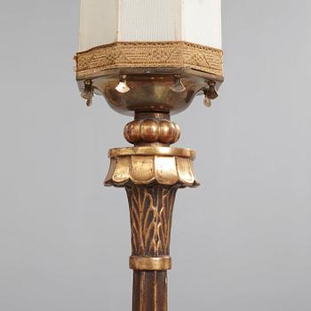 A Swedish Grace floor lamp attributed to Helge Werner, 1920's.