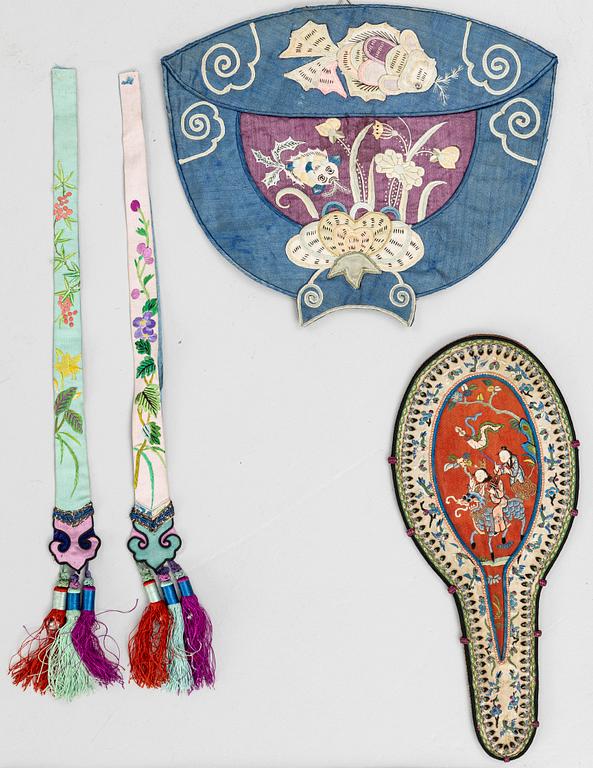 A group lot of Chinese textiles, late Qing dynasty/early 20th century.