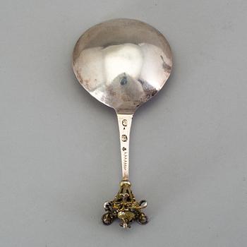 CASIMIR FRIEDRICH MEIDT, Karlskrona (v. 1712-1723(-44)), Supsked med kronknopp, silver.