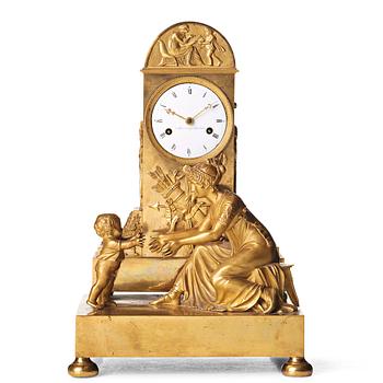 An Empire mantel clock by P H Beurling, master in Stockholm 1783.