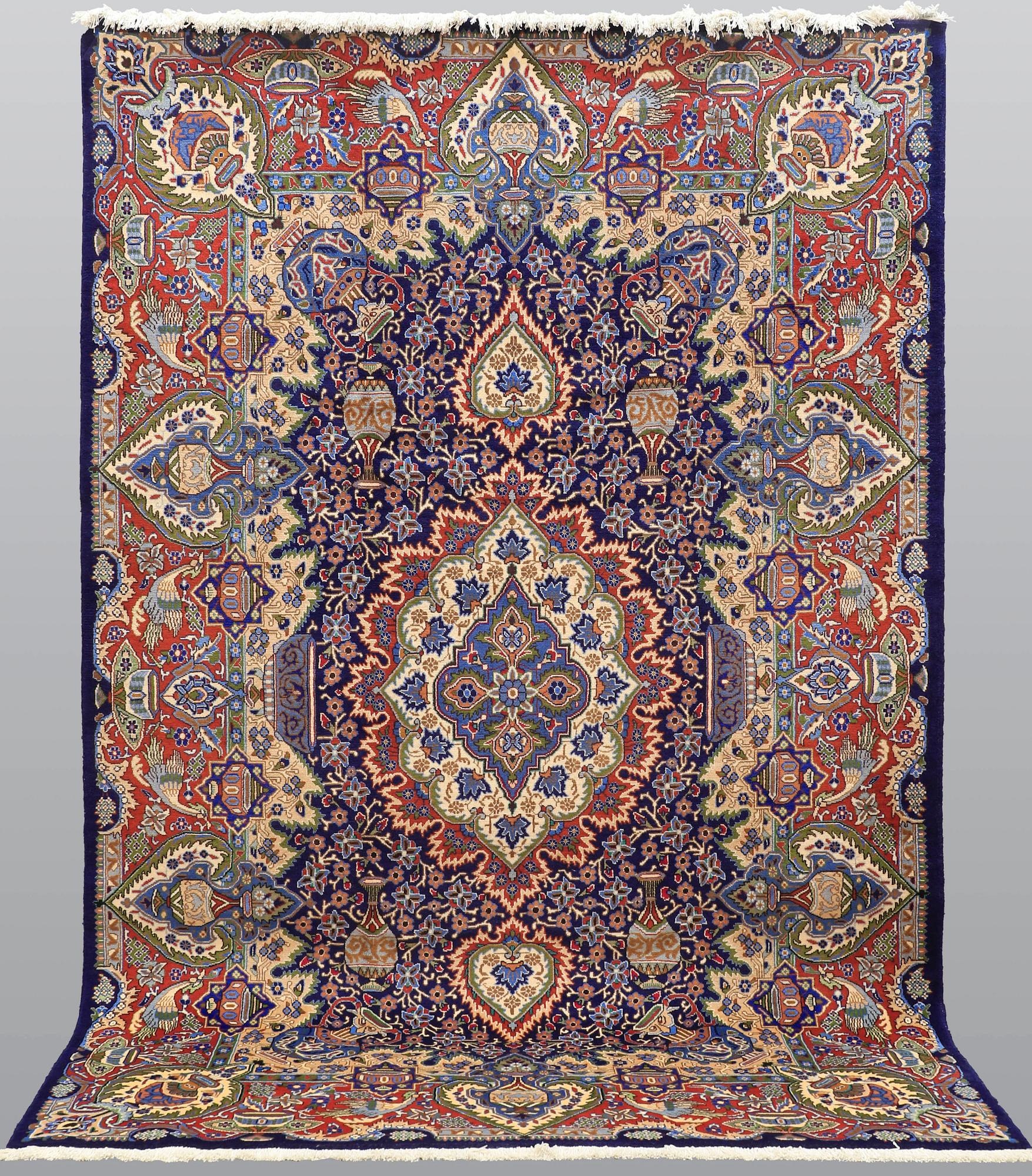A carpet, Figural Kashmar, ca 315 x 203 cm.