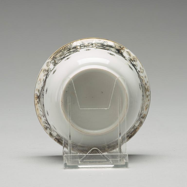 A six part grisaille tea service, Qing dynasty, Qianlong (1736-1795).