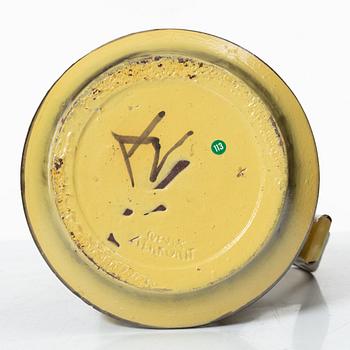 Allan Ebeling, two glazed ceramic ewers and a vase, Torshälla 1930s.