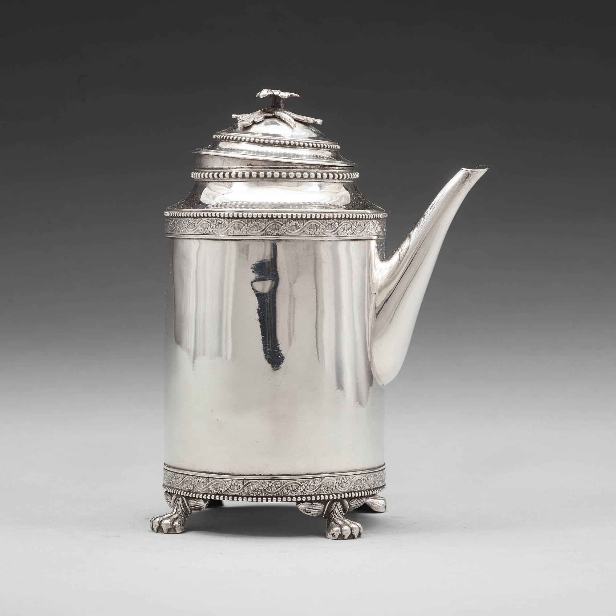 Nils Tornberg, kaffekanna, silver, Linköping 1792, gustaviansk.