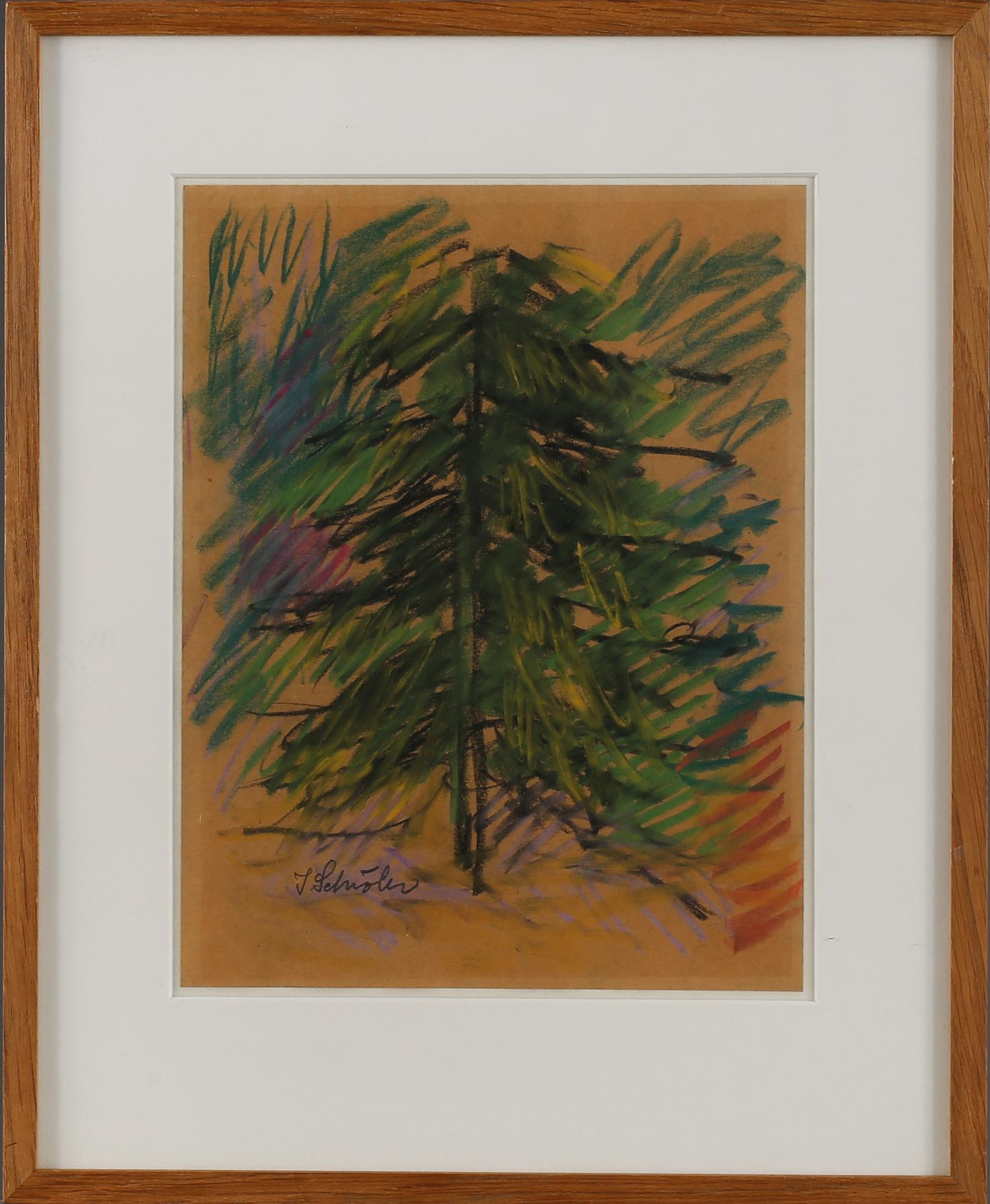 INGE SCHIÖLER, pastell, signerad.