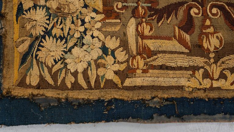 A tapestry, "Verdure", tapestry weave, "entre-fenêtre", Aubusson around 1700-first half of the 18th century.