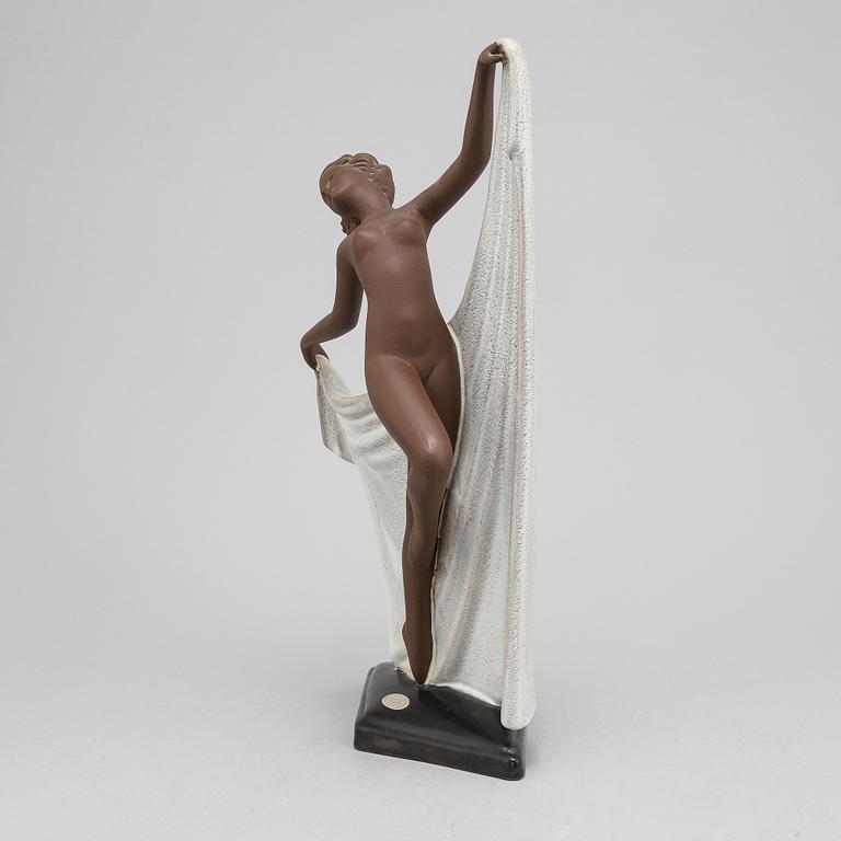 An earthenware sculpture, 'Adagio', by Josef Lorenzl, Goldscheider, West Germany,