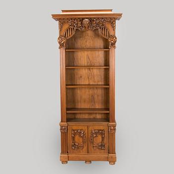 Bokhylla, jugend, Sverige ca 1900. Okänd formgivare.