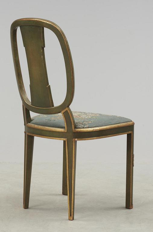 An Otar Hökerberg green lacquered chair, Sweden ca 1925.