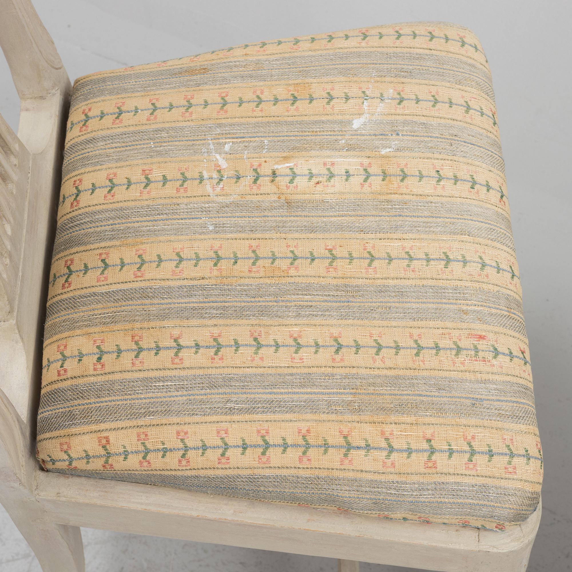 Chairs, two, ax model, late Gustavian, circa 1800.