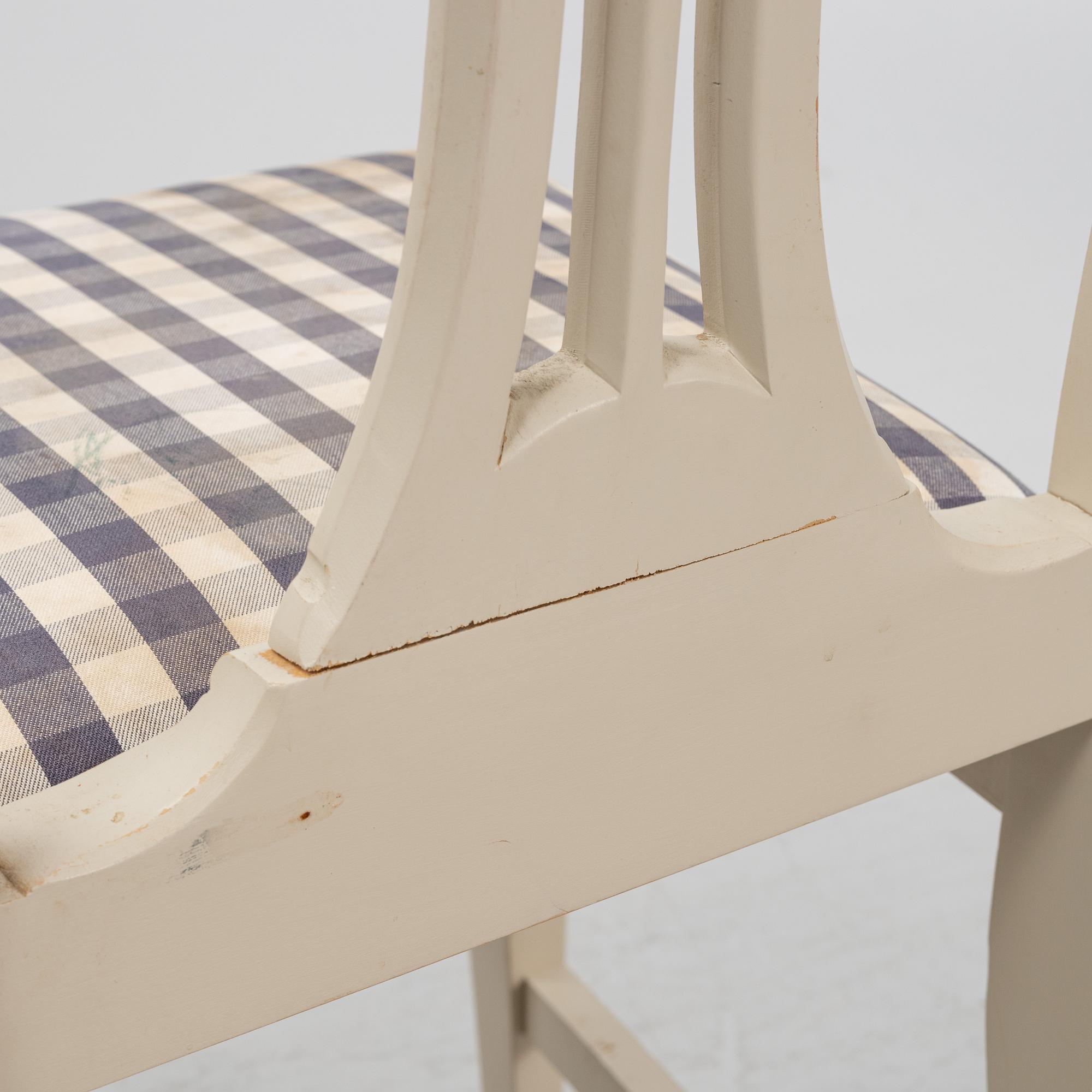 Six Gustavian style 'Fresta' chairs, IKEA, 1990's.