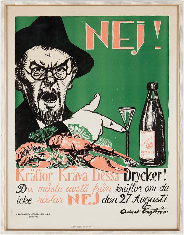 ALBERT ENGSTRÖM, efter, litografiskt tryck. 1900-talets senare del.