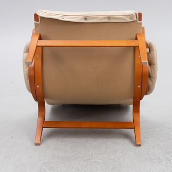 Bruno Mathsson, armchair with footstool, "Pernilla", DUX, late 20th century.