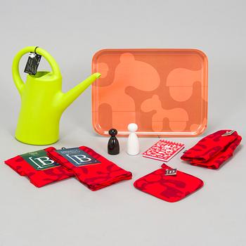 Eero Aarnio, erä kodintuotteita, 10 kpl, eri valmistajia.